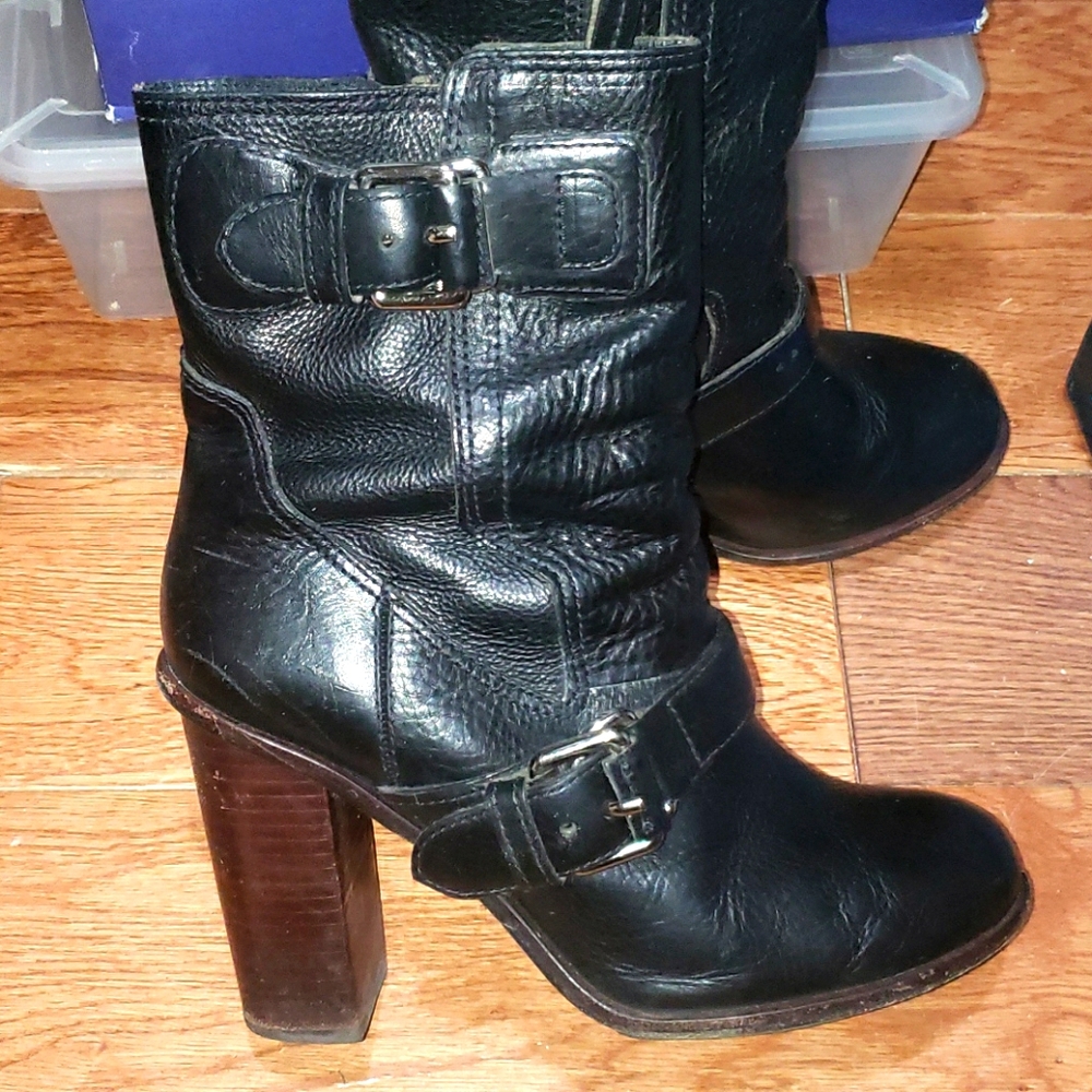 Motorcycle black leather boots 👢 👌 😍